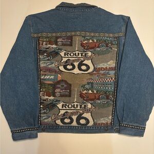 Vintage Cherokee Route 66 Aztec denim jacket